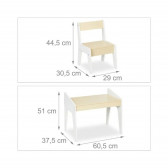 Детска учебна маса и столче - Натурално Дърво и Бяло Ginger Home 383650 9
