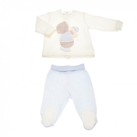 Комплект от 2 части за бебе момче с апликация на мечета Chicco 38374 