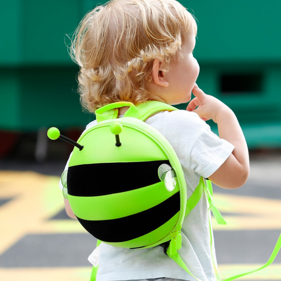 Мини детска раница - пчеличка с предпазен колан, зелена Supercute 383869 9
