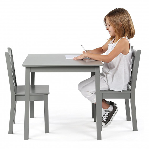 Детска дървена маса с 2 столчета - GREY Ginger Home 384029 5