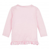 Розова туника с надпис Guess и дънкови шорти за бебе Guess 384048 5