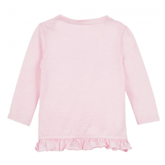 Розова туника с надпис Guess и дънкови шорти за бебе Guess 384048 5