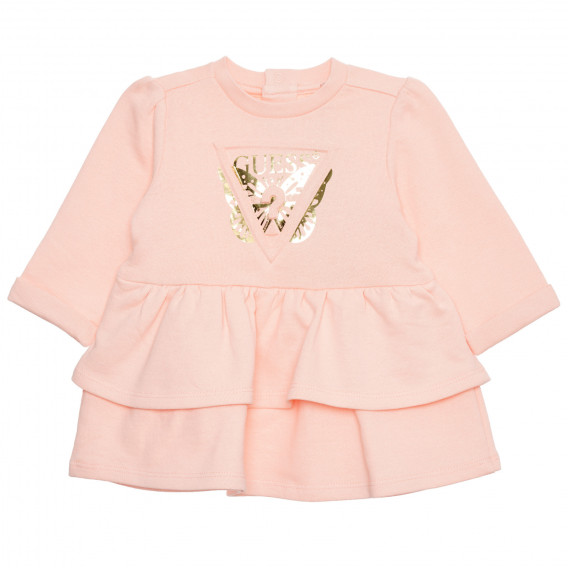 Бебешка рокля с красива пеперуда, розова Guess 384056 2