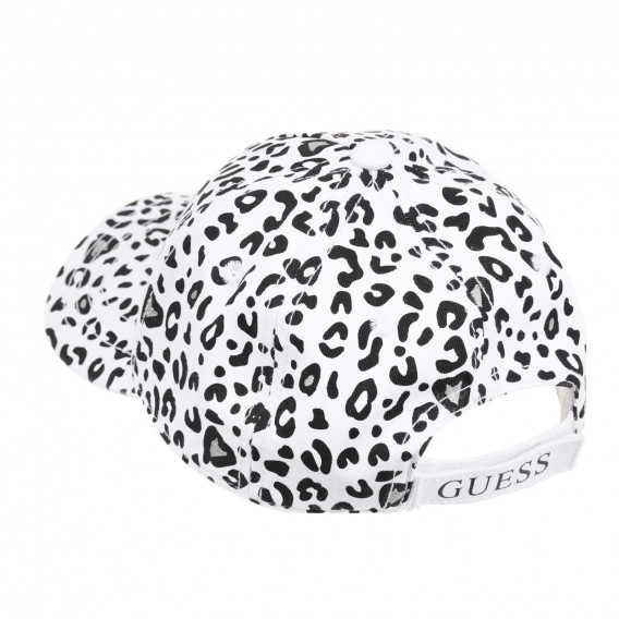Памучна шапка с козирка и логото на бранда за момиче, бяла Guess 384095 3