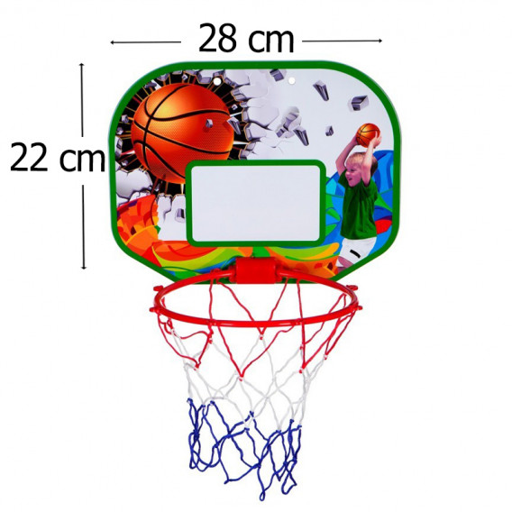Баскетболно табло за стена с топка и помпа, многоцветно GT 384133 4