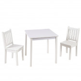 Детска дървена маса с 2 столчета, комплект за учене и рисуване, бялa Ginger Home 384165 2