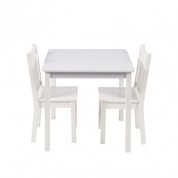 Детска дървена маса с 2 столчета, комплект за учене и рисуване, бялa Ginger Home 384166 3