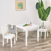 Детска дървена маса с 2 столчета, комплект за учене и рисуване, бялa Ginger Home 384176 13