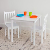 Детска дървена маса с 2 столчета, комплект за учене и рисуване, бялa Ginger Home 384181 18