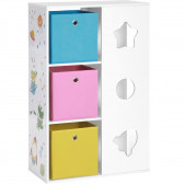 Детска секция за играчки, книжки и органайзер за съхранение, бяла с разноцветни кутии Ginger Home 384216 3