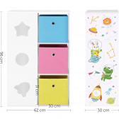 Детска секция за играчки, книжки и органайзер за съхранение, бяла с разноцветни кутии Ginger Home 384217 4