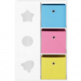 Детска секция за играчки, книжки и органайзер за съхранение, бяла с разноцветни кутии Ginger Home 384218 5