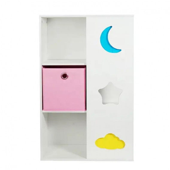 Детска секция за играчки, книжки и органайзер за съхранение, бяла с разноцветни кутии Ginger Home 384220 7