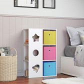 Детска секция за играчки, книжки и органайзер за съхранение, бяла с разноцветни кутии Ginger Home 384224 11