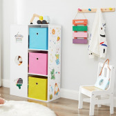 Детска секция за играчки, книжки и органайзер за съхранение, бяла с разноцветни кутии Ginger Home 384225 12
