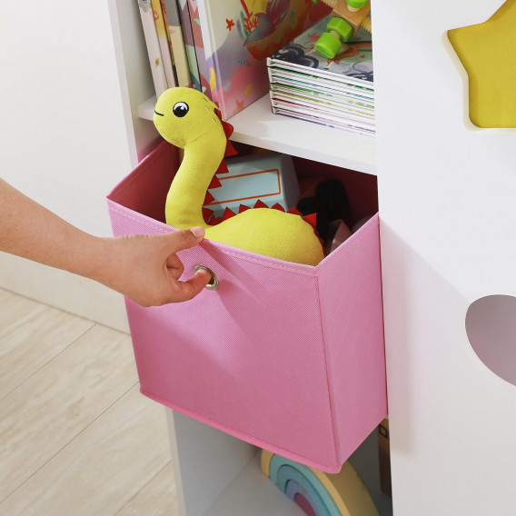 Детска секция за играчки, книжки и органайзер за съхранение, бяла с разноцветни кутии Ginger Home 384226 13