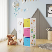 Детска секция за играчки, книжки и органайзер за съхранение, бяла с разноцветни кутии Ginger Home 384229 16