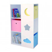 Детска секция за играчки, книжки и органайзер за съхранение, бяла с разноцветни кутии Ginger Home 384231 18
