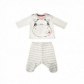 Памучен комплект от блуза с дълъг ръкав и ританки за бебе момче със забавна картинка на крава Chicco 38427 