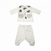 Памучен комплект от блуза с дълъг ръкав и ританки за бебе момче със забавна картинка на крава Chicco 38428 2