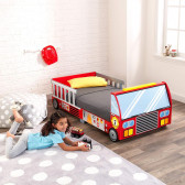 Дървено детско легло - пожарна кола с рамка за безопасност - FIRE Ginger Home 384280 2