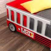 Дървено детско легло - пожарна кола с рамка за безопасност - FIRE Ginger Home 384285 7