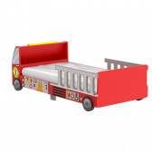 Дървено детско легло - пожарна кола с рамка за безопасност - FIRE Ginger Home 384287 9