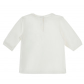 Памучна блуза с 3/4 ръкав за момиче бяла Chicco 384408 2