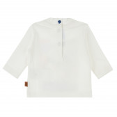 Памучна блуза с дълъг ръкав и принт, бяла Chicco 384416 2