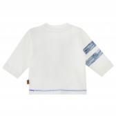 Памучна блуза с принт и джобче за момче бяла Chicco 384420 2