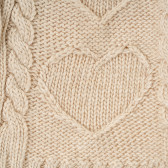 Плетено пончо с качулка за момиче бежово Chicco 384498 3