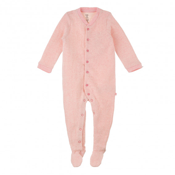Плетен гащеризон с дълъг ръкав и копчета за бебе, розов Chicco 384530 
