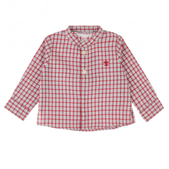 Карирана риза с дълъг ръкав за бебе за момче червена Neck & Neck 384546 