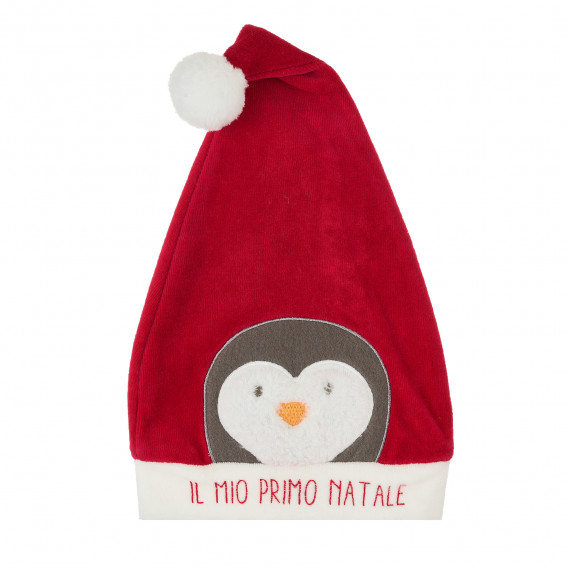Коледна шапка за бебе с апликация на пингвин Chicco 384555 