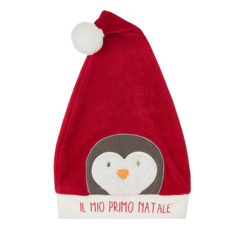 Коледна шапка за бебе с апликация на пингвин  384555