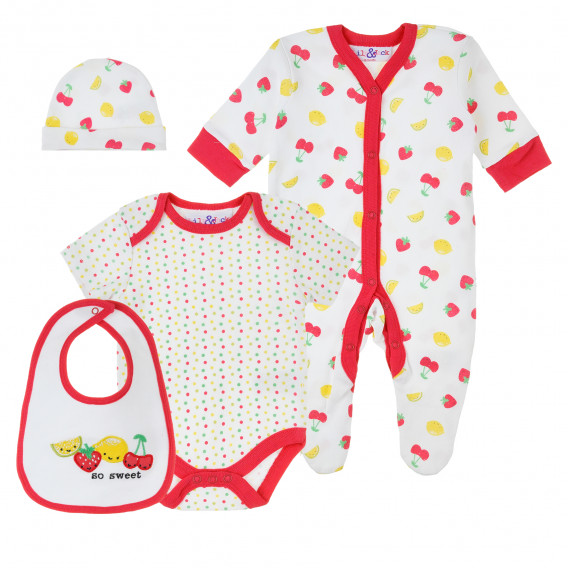 Комплект за бебе момиче от 5 части, червен LILY AND JACK 384593 