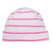 Памучна шапка в бяло и розово за момиче ZY 384651 2