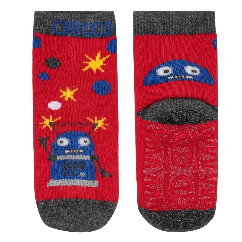 Чорапи с извънземно за момче, червени  384677