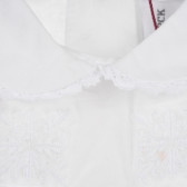Памучна бяла риза за бебе момиче с якичка Neck & Neck 384682 2