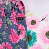 Комплект за момиче с блуза и дънки на цветя MINI MOI 384688 8