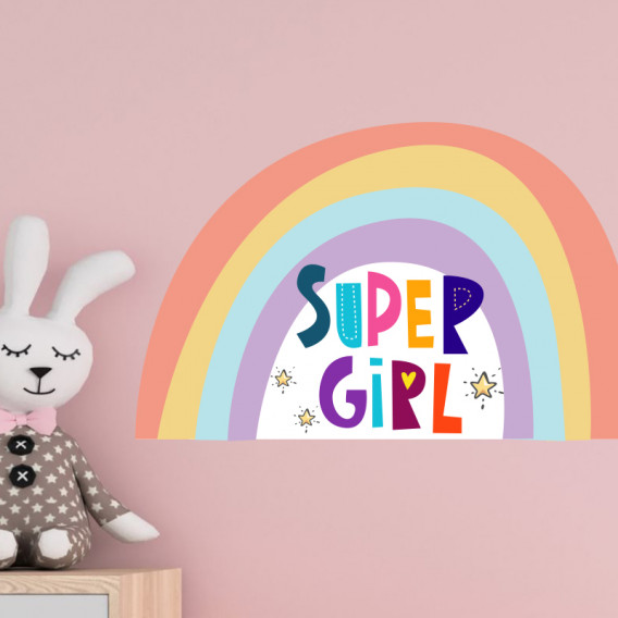 Комплект 2 броя стикери SUPER GIRL за декорация на детска стая Ginger Home 384730 6