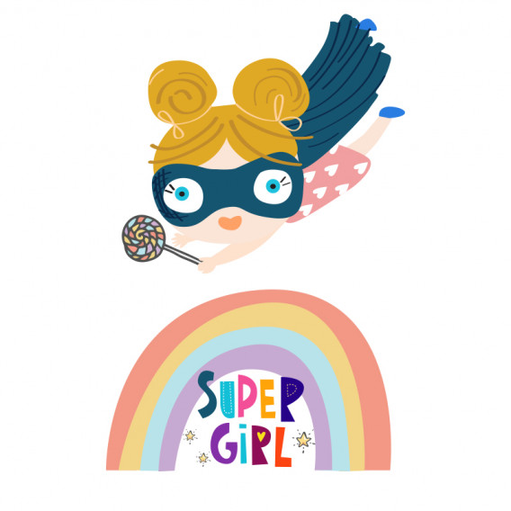 Комплект 2 броя стикери SUPER GIRL за декорация на детска стая Ginger Home 384731 7