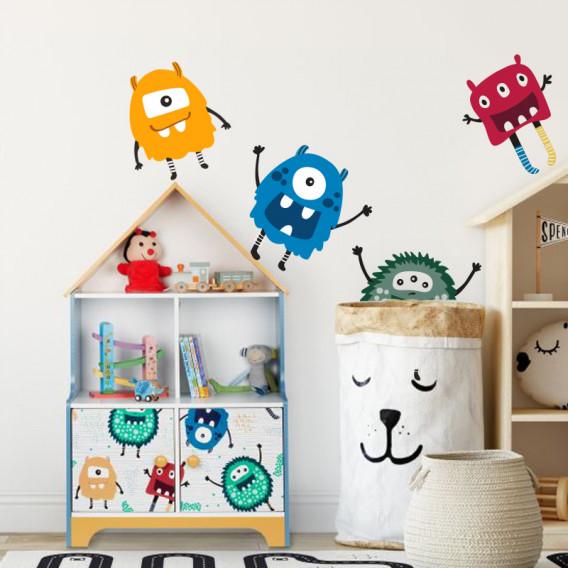 Комплект 4 броя стикери MONSTER за декорация на детска стая Ginger Home 384734 2