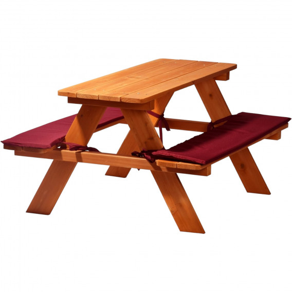 Детска маса за пикник с пейки и меки възглавници Ginger Home 384761 2