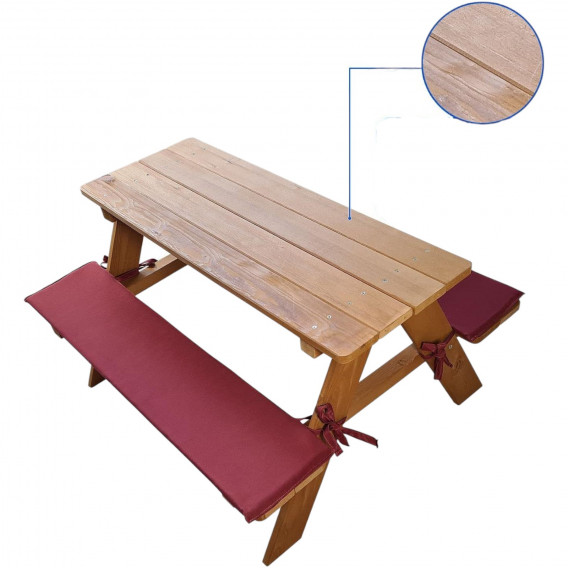 Детска маса за пикник с пейки и меки възглавници Ginger Home 384764 5