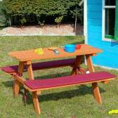 Детска маса за пикник с пейки и меки възглавници Ginger Home 384768 9