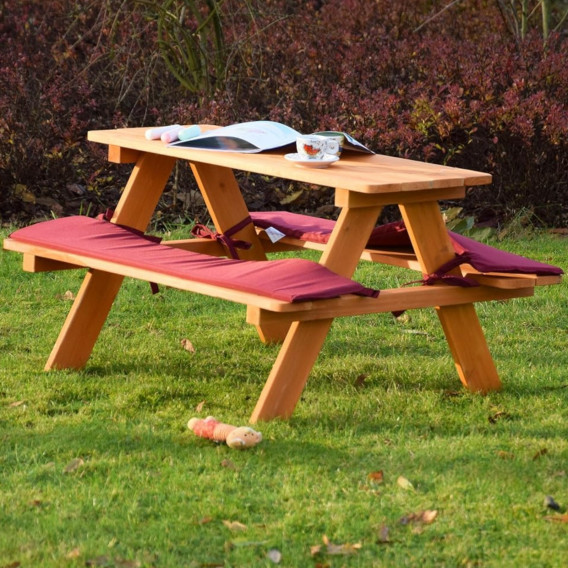 Детска маса за пикник с пейки и меки възглавници Ginger Home 384770 11