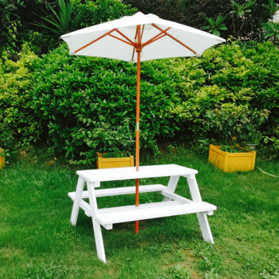 Градински комплект от детска маса за пикник и чадър anti-UV 30+ Ginger Home 384783 5