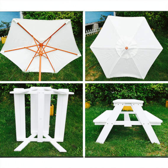 Градински комплект от детска маса за пикник и чадър anti-UV 30+ Ginger Home 384787 9