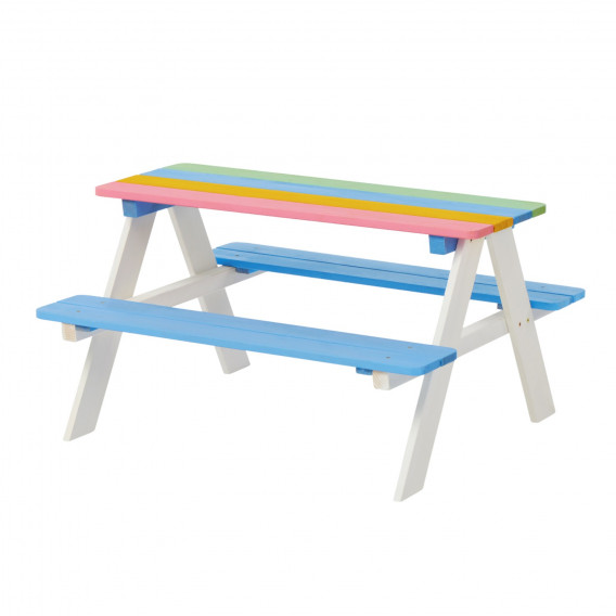 Градински комплект от детска маса с пейки за пикник - RAINBOW Ginger Home 384794 3